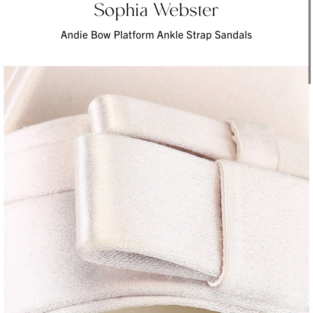 Sophia Webster Andie Bow platform ivory heel open toe - Picture 4 of 12